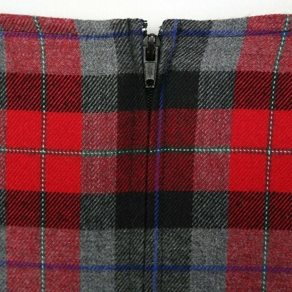 Crazy Horse Liz‎ Claiborne Maxi Long Skirt Red Gray Black Plaid 16 - Picture 8 of 12